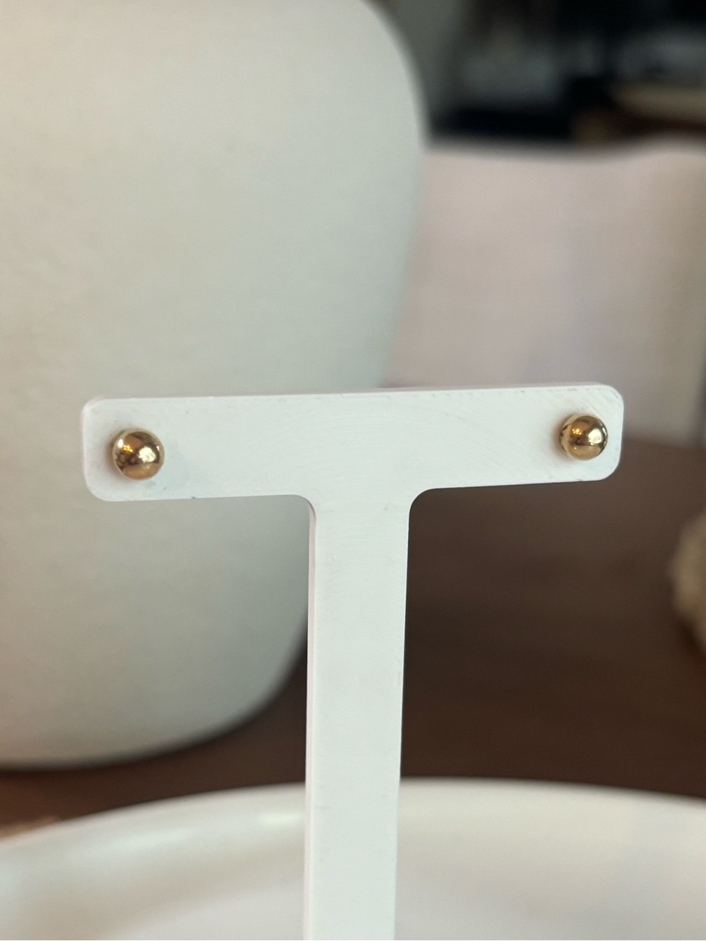 14k Yellow Gold Ball Stud Earrings 4.87mm Minimalist Pierced .29g Butterfly Back